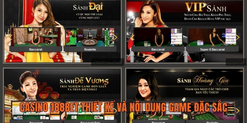 Casino 188BET thiết kế và nội dung game đặc sắc