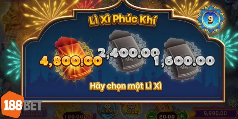Cảnh săn cá vàng cùng hiệu ứng nhân thưởng x5 trong Fishing God tại 188BET