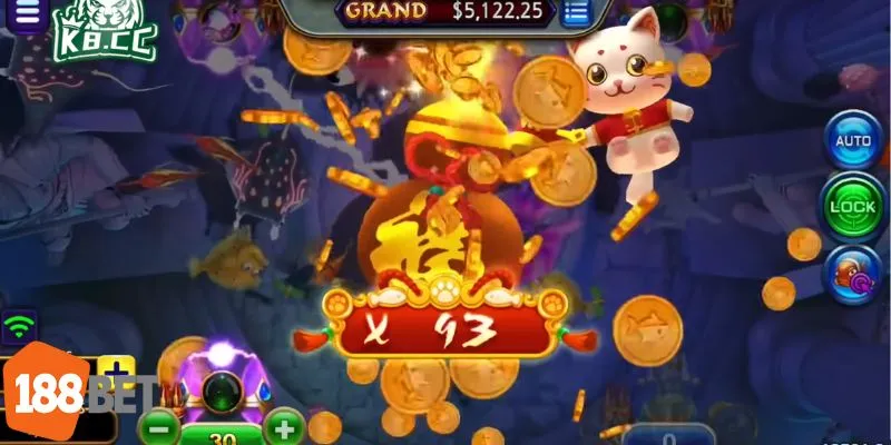Minh họa chiến thuật bắn cá khi đối đầu Boss với súng xuyên phá và súng tự động tại 188BET.