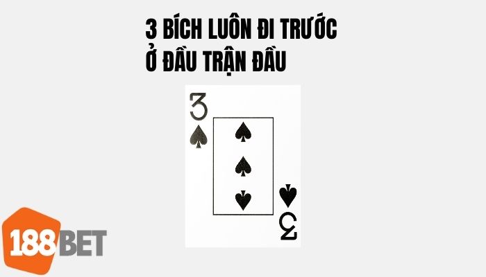 Lá 3 bích được đánh đầu tiên trong luật chơi Tiến Lên Miền Nam tại 188BET