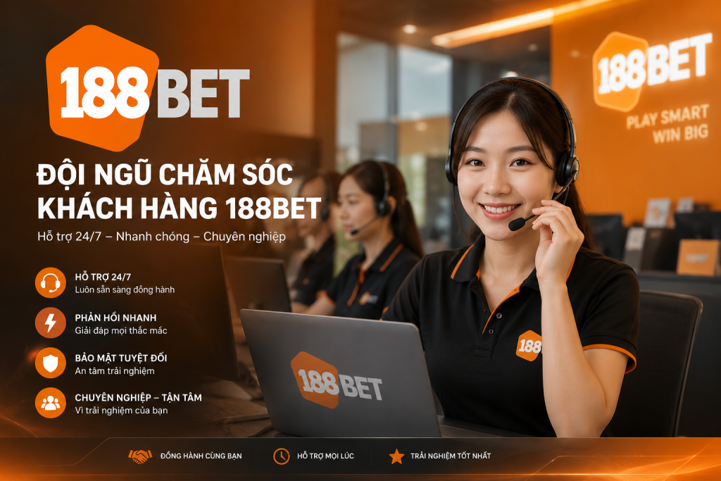 Đội ngũ chăm sóc khách hàng 188BET hỗ trợ người chơi trực tuyến 24/7 trên nhiều thiết bị.