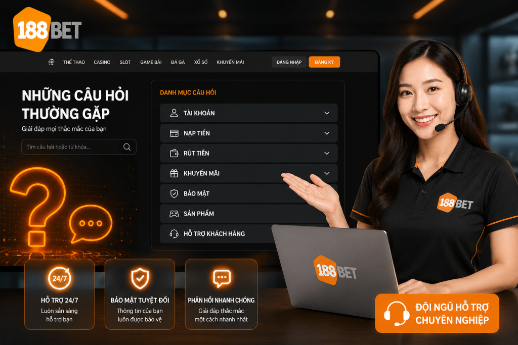 Giải đáp những câu hỏi thường gặp về 188BET trên giao diện hỗ trợ trực tuyến